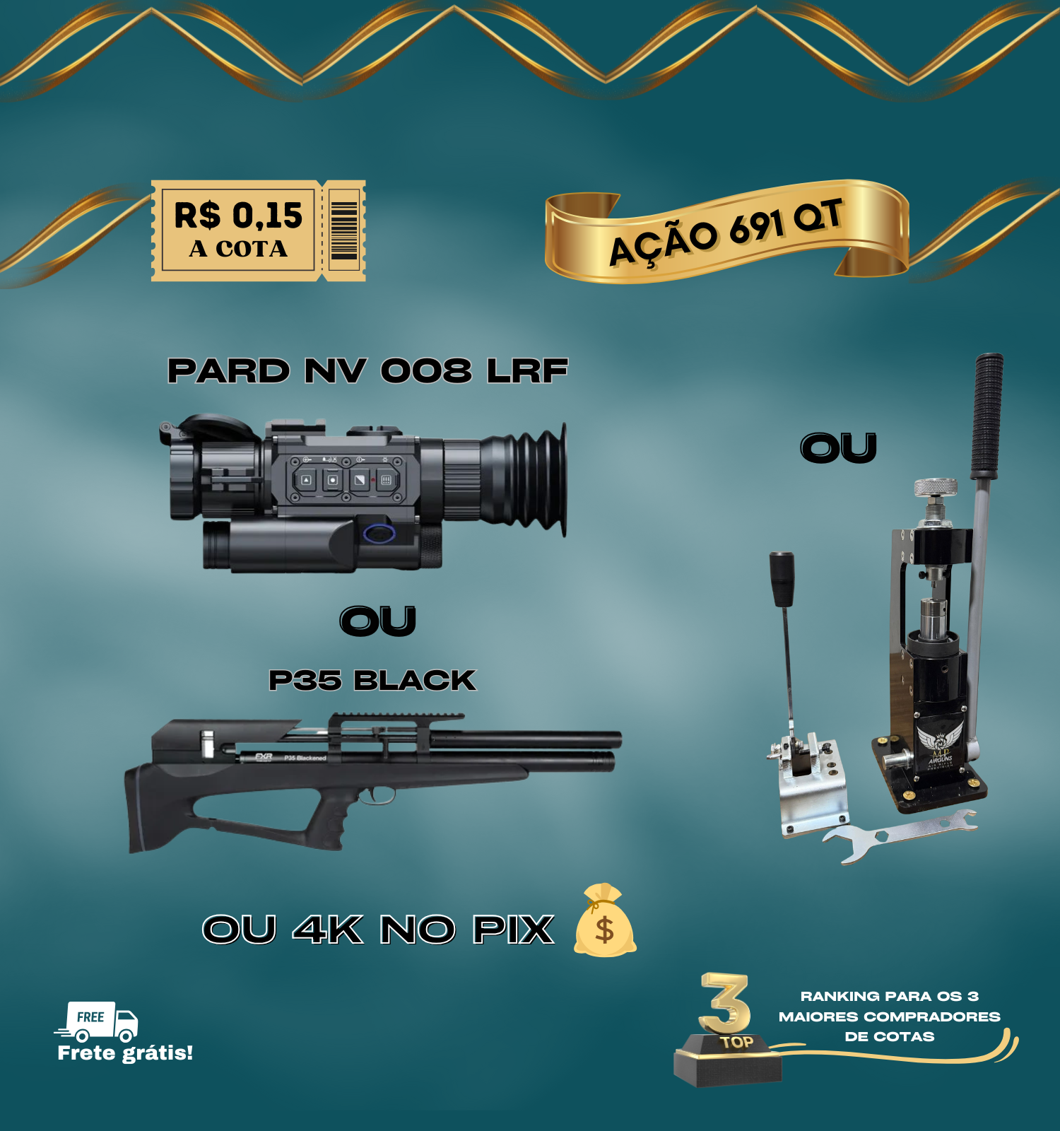 PARD OU P35 BLACK OU PRENSA OU 4K RIFA 691 QT